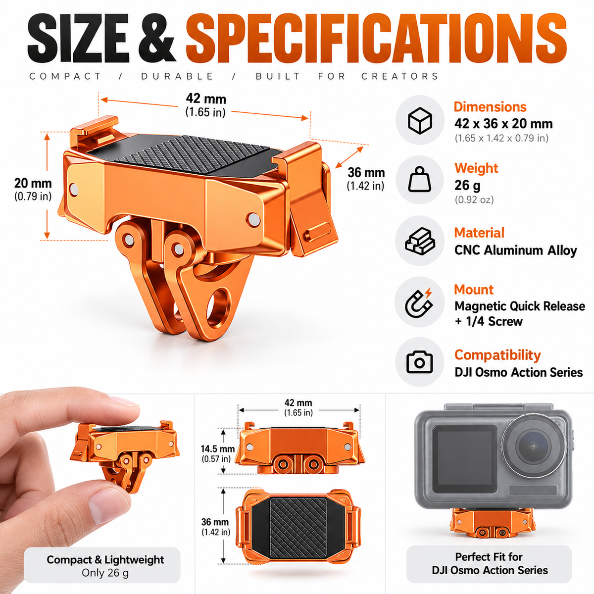 All-In-One Magnetic Quick Release Base | Stop Fumbling With Stacked Adapters For Action Camera Filmmaking