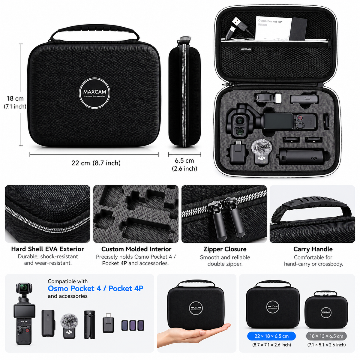 Shockproof Carry Storage Case for Osmo Pocket 4P / 4 / 3 | Stop Losing & Scratching Your Vlog Gear