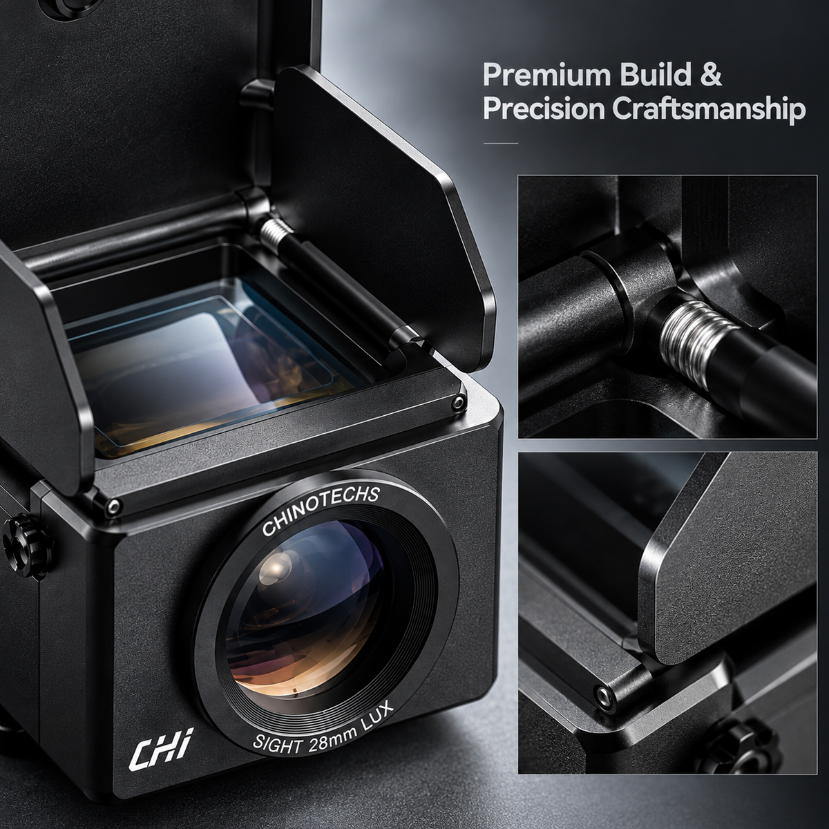 Viewfinder with Foldable Metal Hood, Fix Blown-out & Hard-to-compose Shots for Compact & Rangefinder Cameras