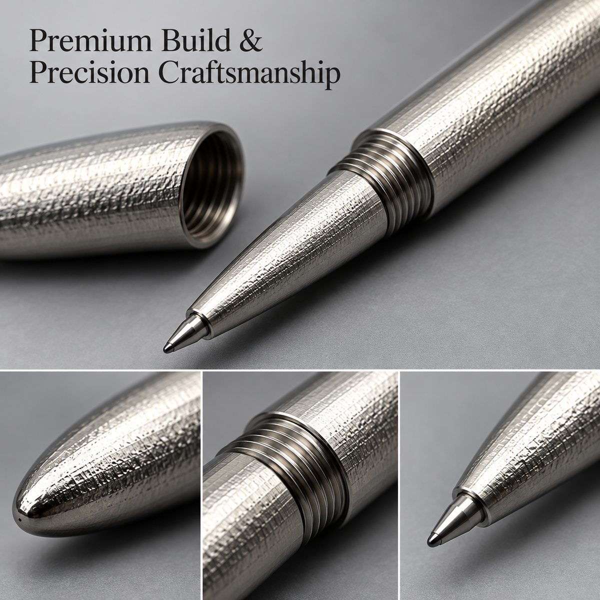 Solid 316 Stainless Steel EDC Pen | 2-in-1 Fountain & Rollerball Pen, No Wobble Nib, Built to Last a Lifetime