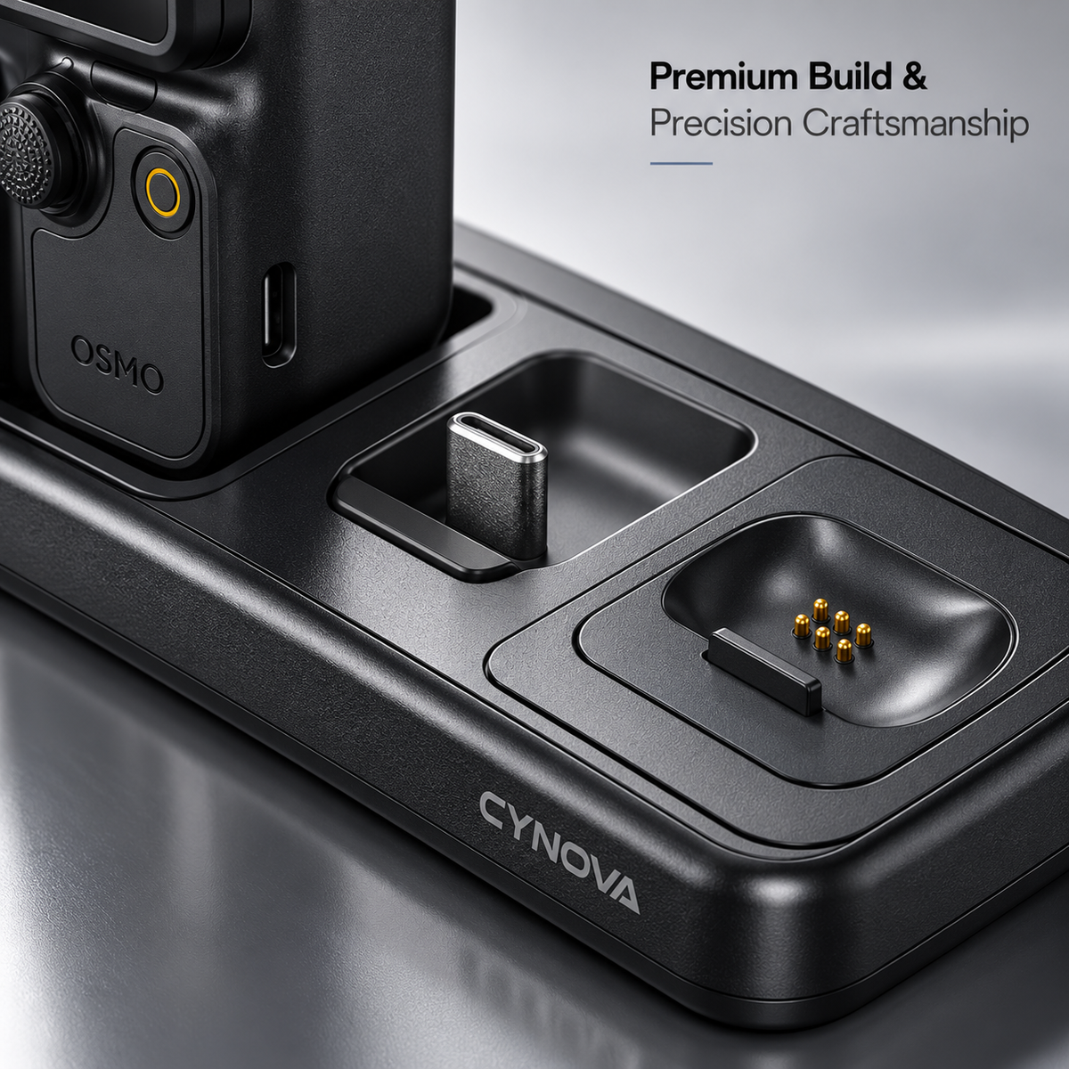 3-in-1 Charging Dock for Osmo Pocket 3 / 4 / 4P | Simultaneous Multi-Device Fast Charging Station, Cut Cable Clutter for Vlog Gear