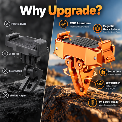 All-In-One Magnetic Quick Release Base | Stop Fumbling With Stacked Adapters For Action Camera Filmmaking