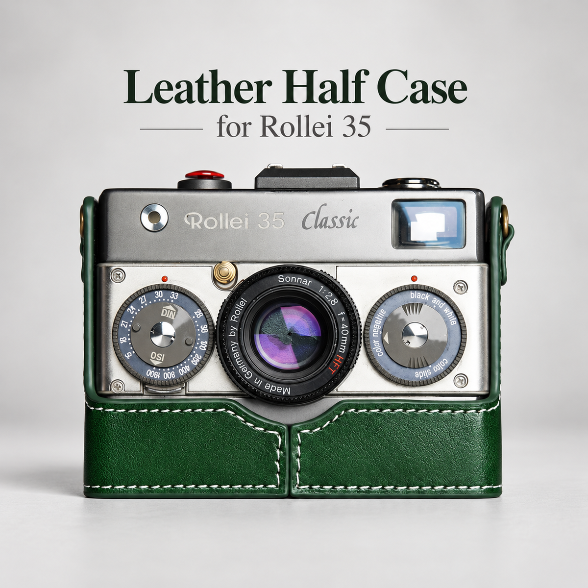 Handmade Genuine Leather Camera Half Case for Rollei 35 Series | Protect Your Vintage Film Camera Without Blocking Controls & Frame Counter