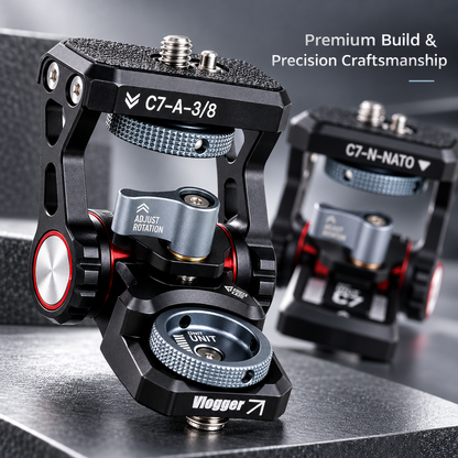 Heavy-Duty V-Shape Tilt Monitor Bracket, 1/4"& 3/8" Thread, ARRI Locating Pin, NATO Rail / Screw Mount Option for Camera Cage Filmmaking