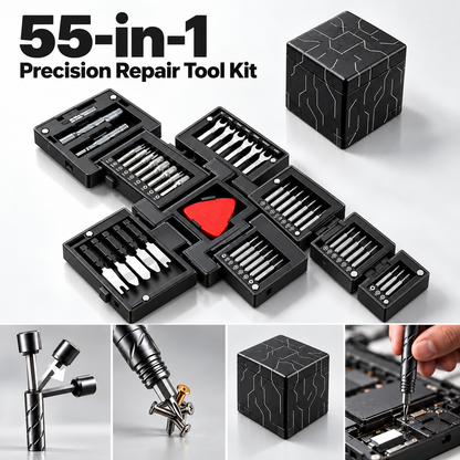55-in-1 Compact Precision Screwdriver Set | No More Digging Through Messy Toolboxes for Tiny Repair Jobs