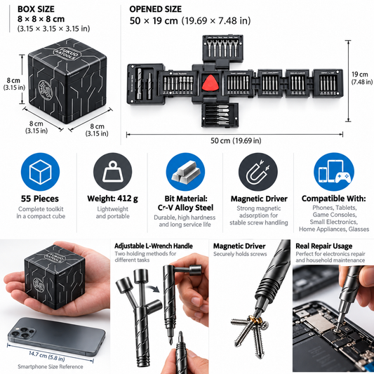 55-in-1 Compact Precision Screwdriver Set | No More Digging Through Messy Toolboxes for Tiny Repair Jobs