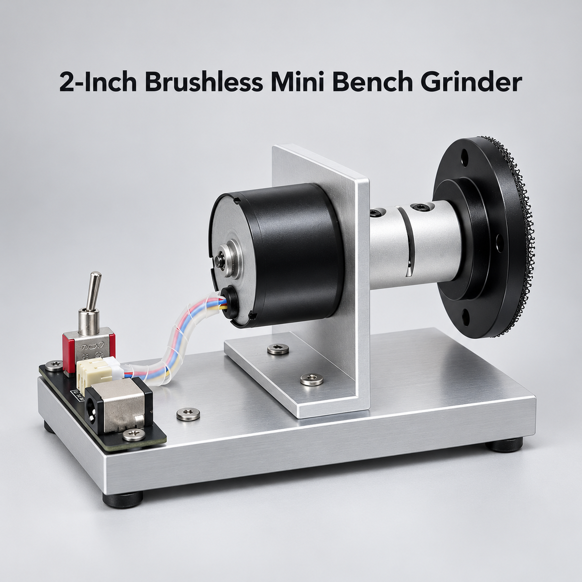 2 Inch Vibration-Free Brushless Mini Bench Grinder | Quiet Polishing Sander for Hobby Wood & Resin Craft