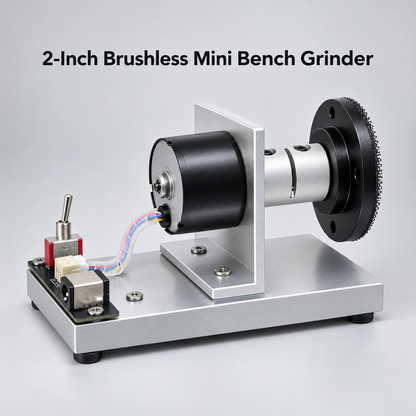 2 Inch Vibration-Free Brushless Mini Bench Grinder | Quiet Polishing Sander for Hobby Wood & Resin Craft