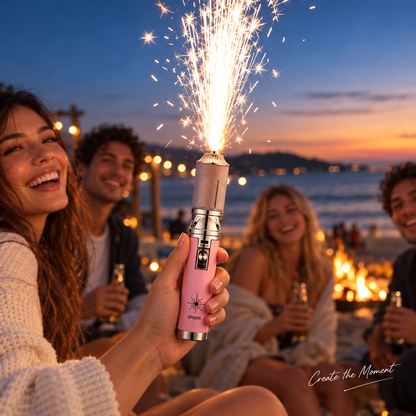 Rechargeable Handheld Cold Spark Wand Dual Use Camping Torch for Wedding Birthday Photography