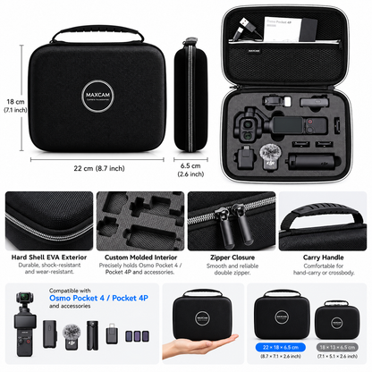 Shockproof Carry Storage Case for Osmo Pocket 4P / 4 / 3 | Stop Losing & Scratching Your Vlog Gear