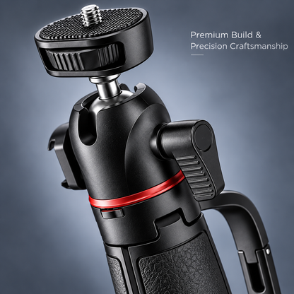 Quick-Clip Carabiner Camera Handle & Tripod | Hands-Free Hanging Mount for Action Cameras & Pocket Cameras