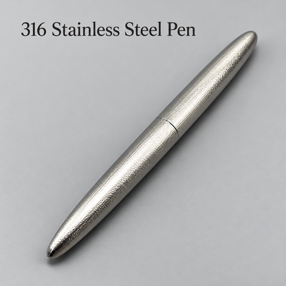 Solid 316 Stainless Steel EDC Pen | 2-in-1 Fountain & Rollerball Pen, No Wobble Nib, Built to Last a Lifetime