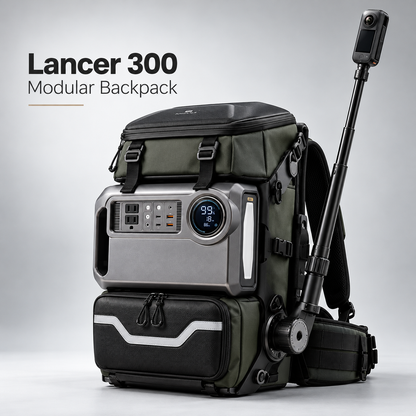 Hands-Free Backpack Mounted Camera Swing Arm | 360° Adjustable Extendable Selfie Rocker Arm for Action Cameras & Lights