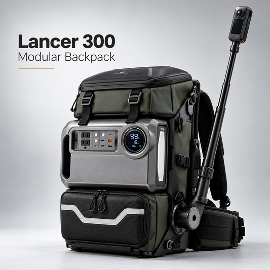 Hands-Free Backpack Mounted Camera Swing Arm | 360° Adjustable Extendable Selfie Rocker Arm for Action Cameras & Lights