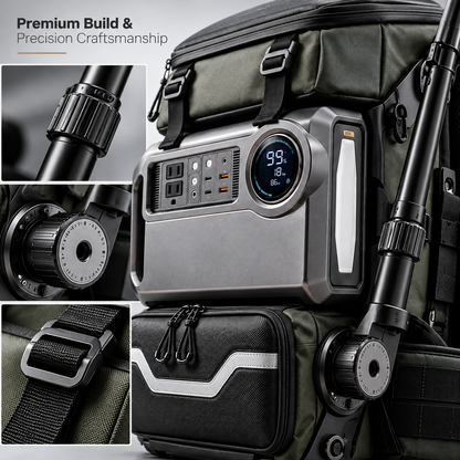 Hands-Free Backpack Mounted Camera Swing Arm | 360° Adjustable Extendable Selfie Rocker Arm for Action Cameras & Lights