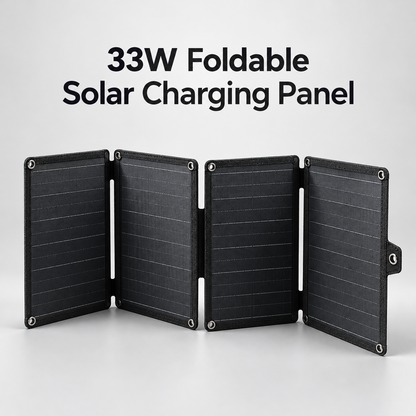 33W Foldable Backpack-Mount Solar Charger Panel | Off-Grid Portable Solar Power Sheet for Outdoor Vloggers & Adventure Trips