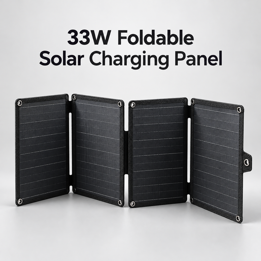 33W Foldable Backpack-Mount Solar Charger Panel | Off-Grid Portable Solar Power Sheet for Outdoor Vloggers & Adventure Trips