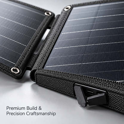 33W Foldable Backpack-Mount Solar Charger Panel | Off-Grid Portable Solar Power Sheet for Outdoor Vloggers & Adventure Trips