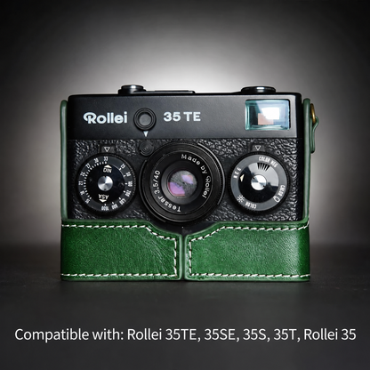 Handmade Genuine Leather Camera Half Case for Rollei 35 Series | Protect Your Vintage Film Camera Without Blocking Controls & Frame Counter
