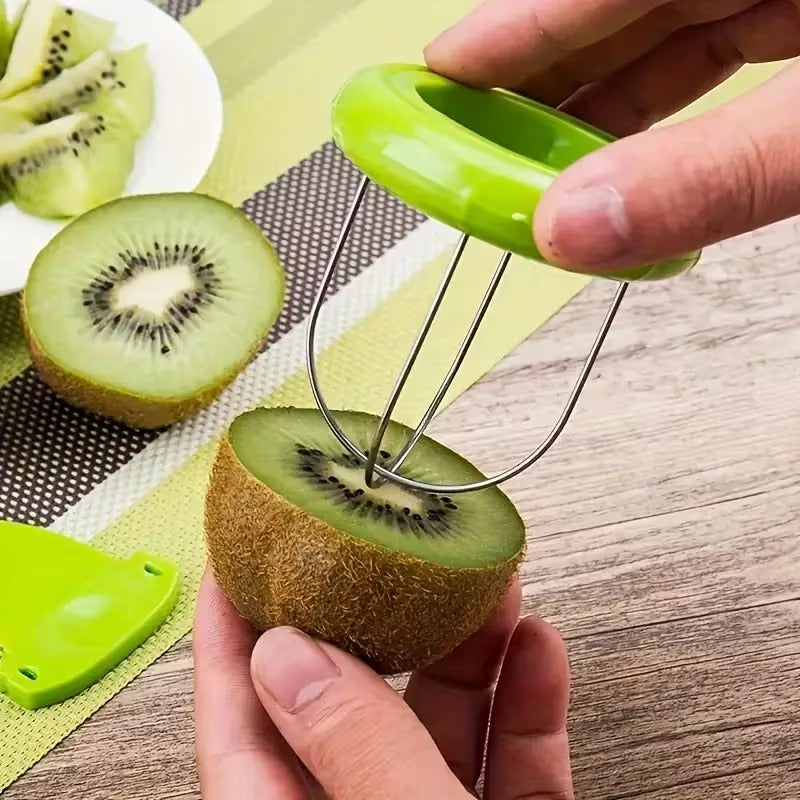 1pc kiwi fruit slicer manual cutter peeler abs