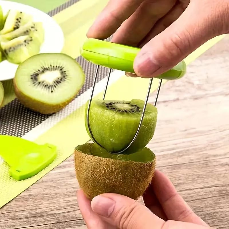 1pc kiwi fruit slicer manual cutter peeler abs